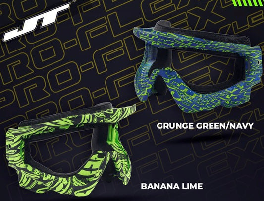 JT Paintball Spectra Proflex Frames - Banana Lime & Grunge Green/Navy Limited Edition - NO LENSES