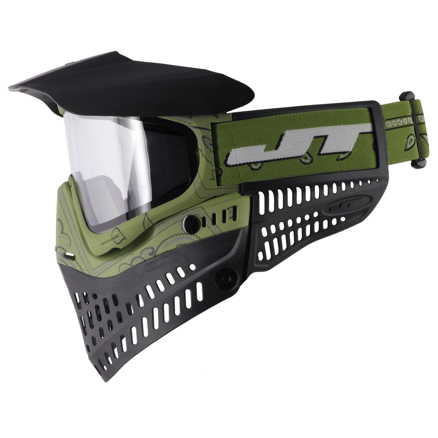 JT Paintball Spectra Proflex Goggle - Bandana Green Limited Edition - with lens [Thermal Clear & Thermal Smoke]