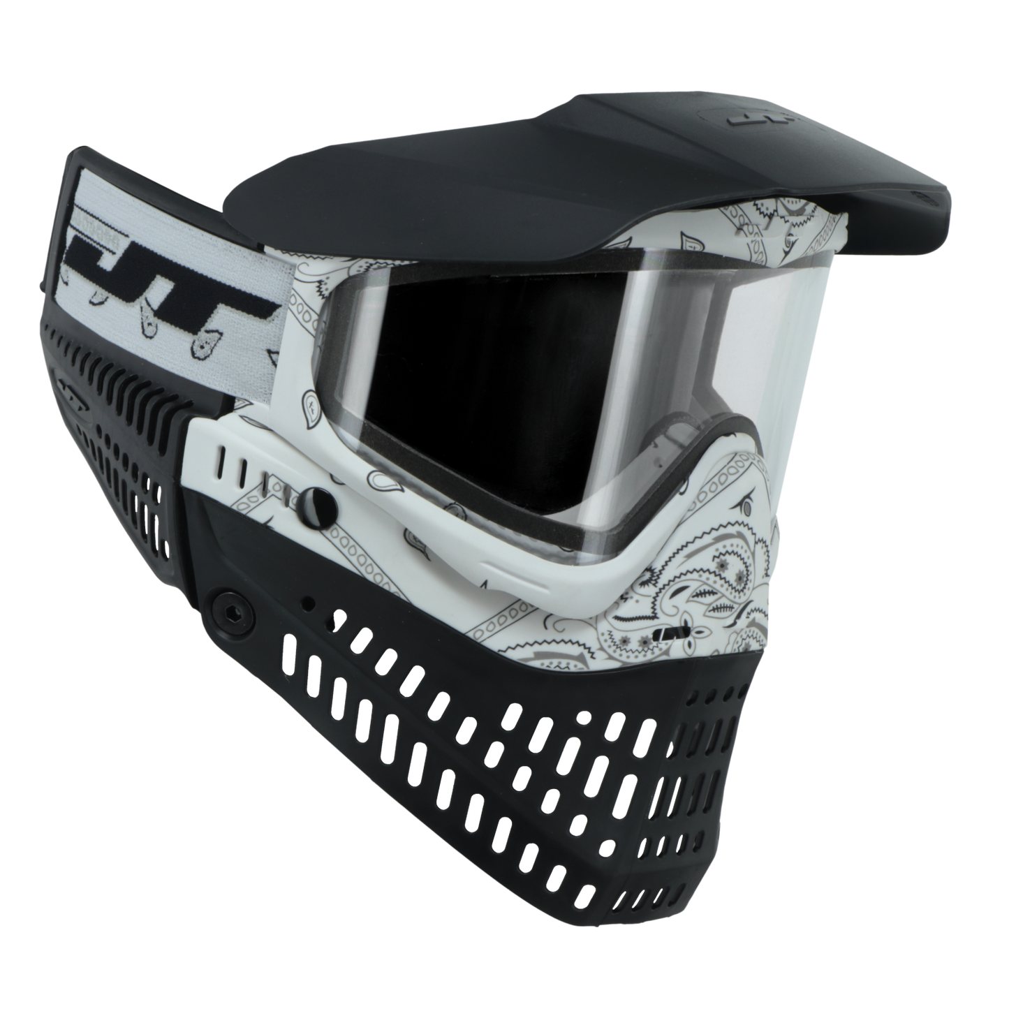 JT Paintball Spectra Proflex Goggle - Bandana White Limited Edition - with lens [Thermal Clear & Thermal Smoke]